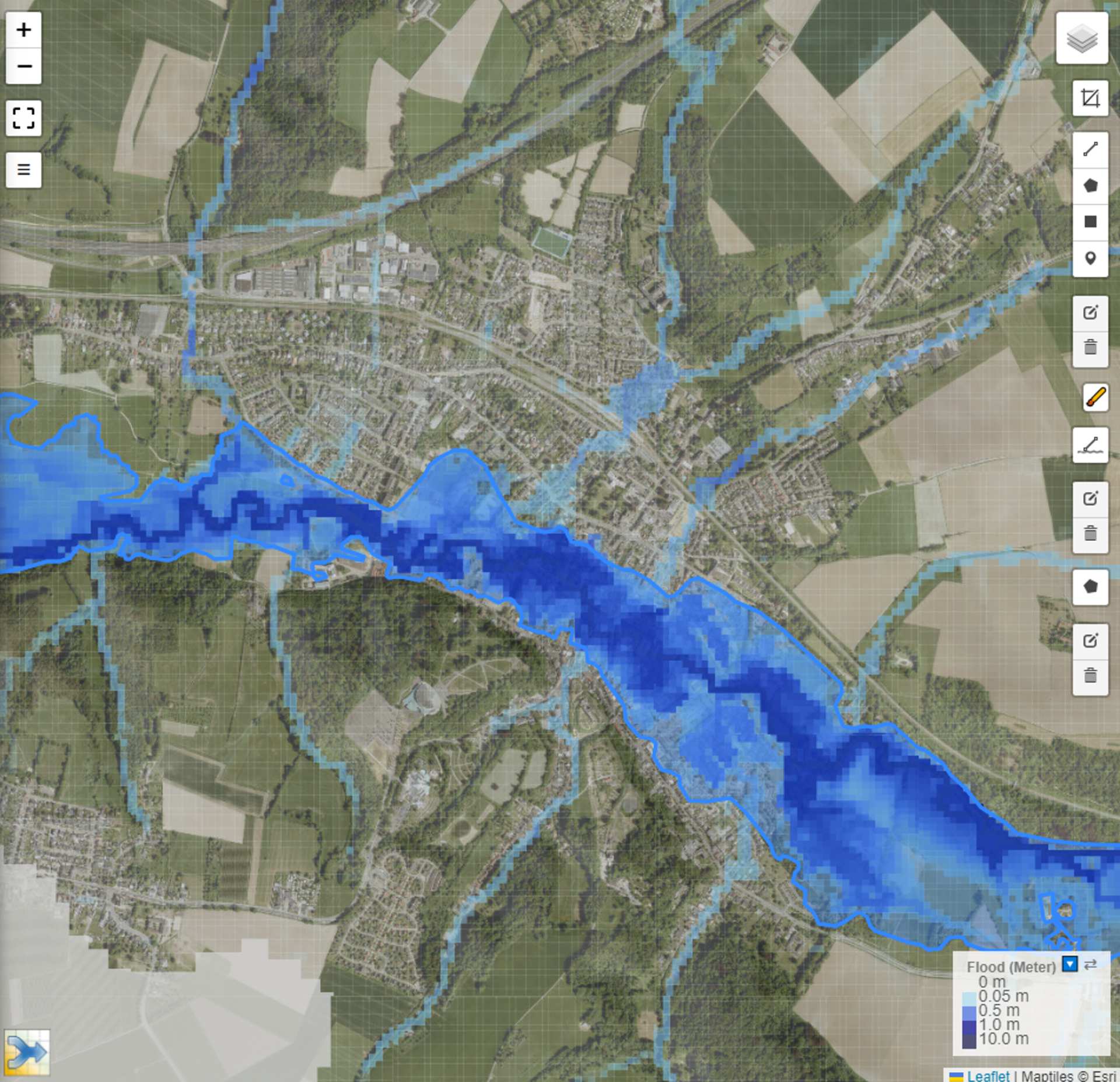 scientific depiction of Geul River Flooding, Netherlands, 2021